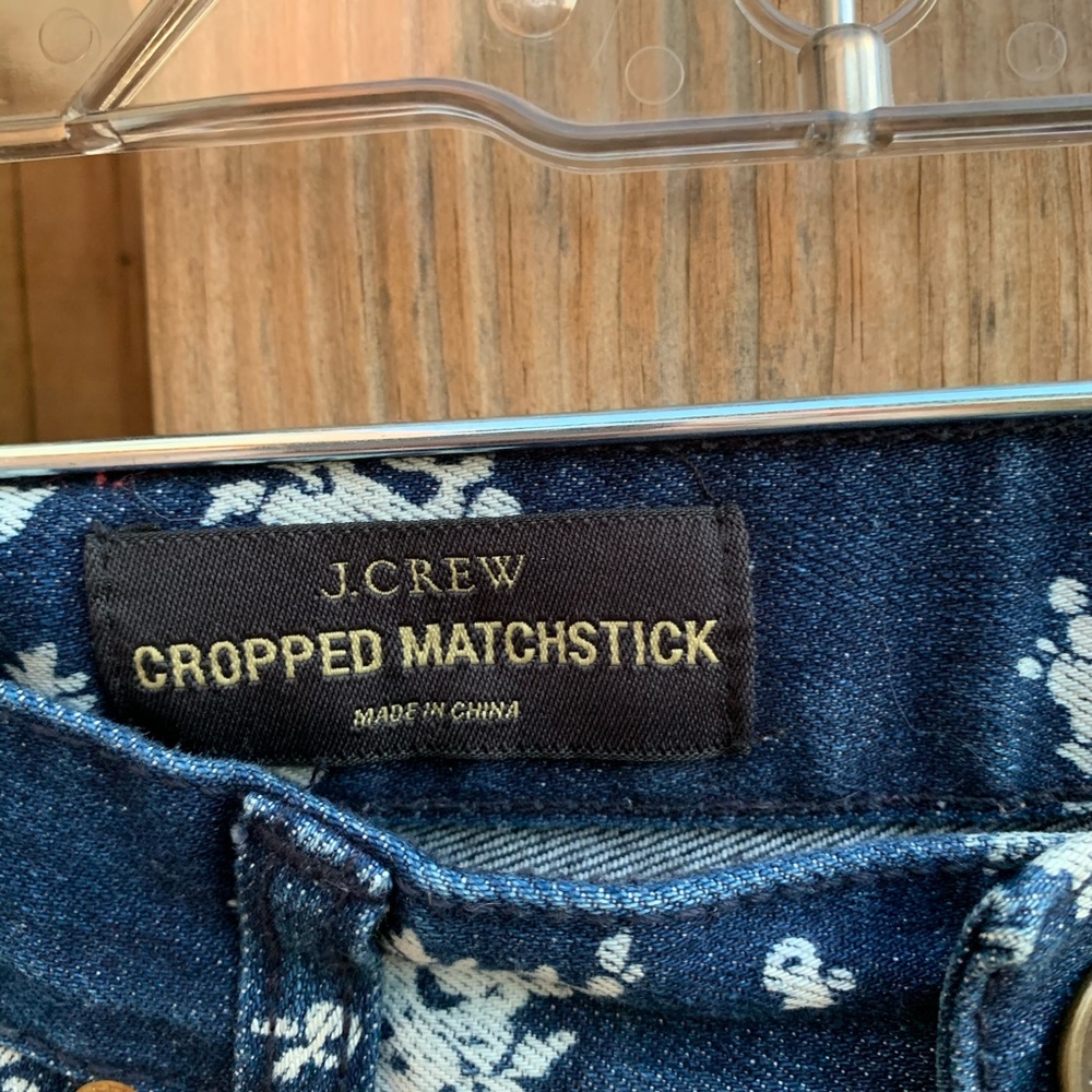 Crew Cropped Jeans- Indigo Floral - Picture 3 of 8